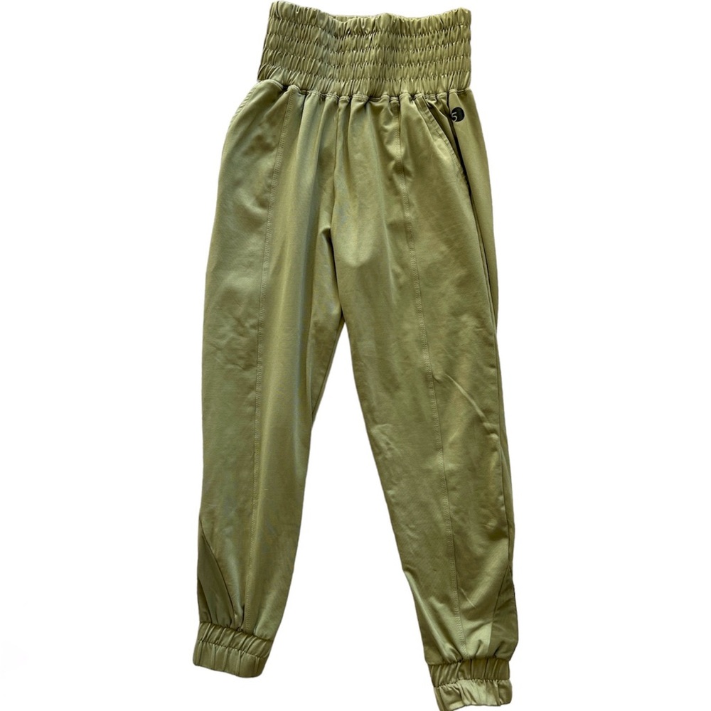 Olive Green High-Waisted Joggers